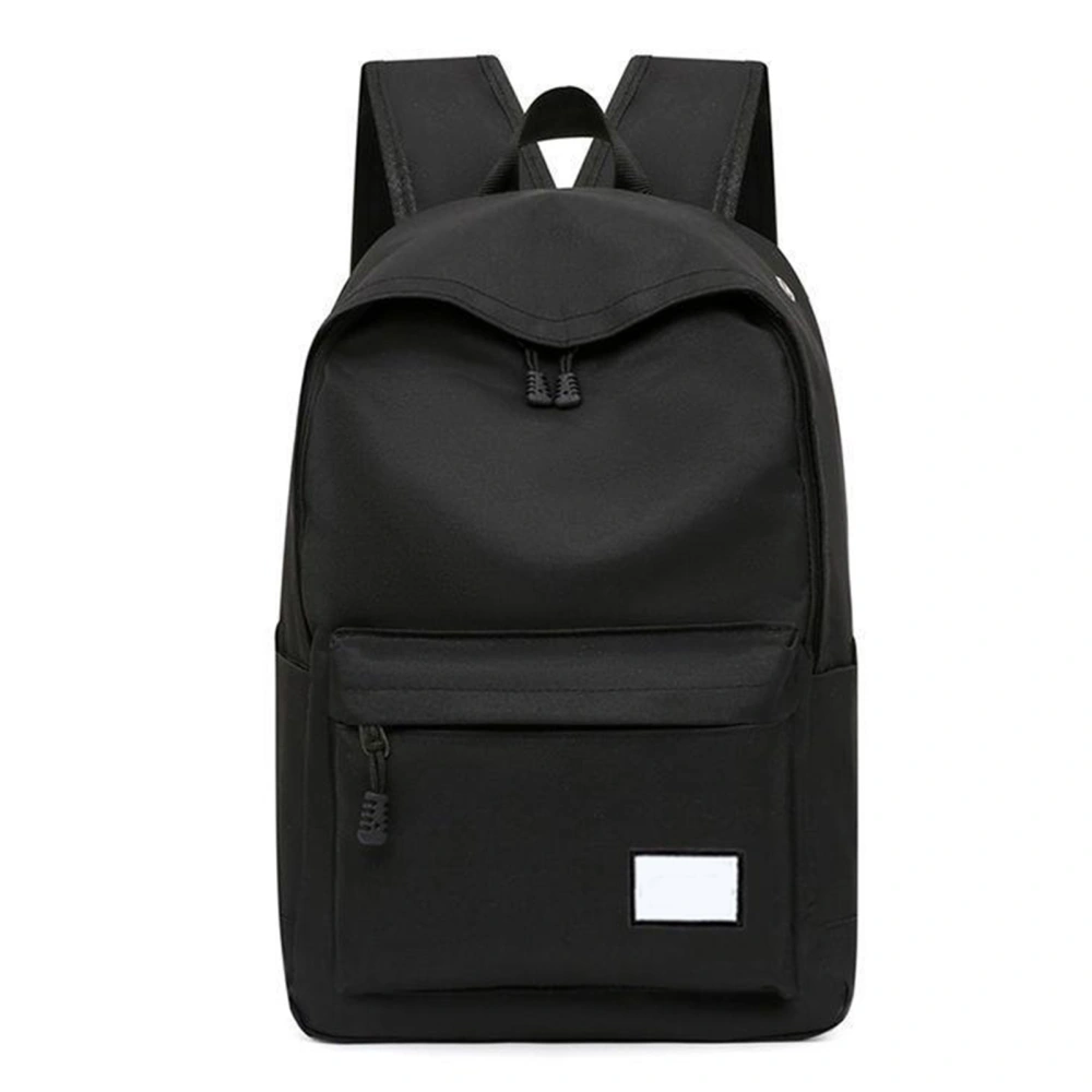 Men Casual Canvas Laptop Backpack Student Water Resistant Simple Travel Backpack for 15.6 Inch Laptop Black Free Size