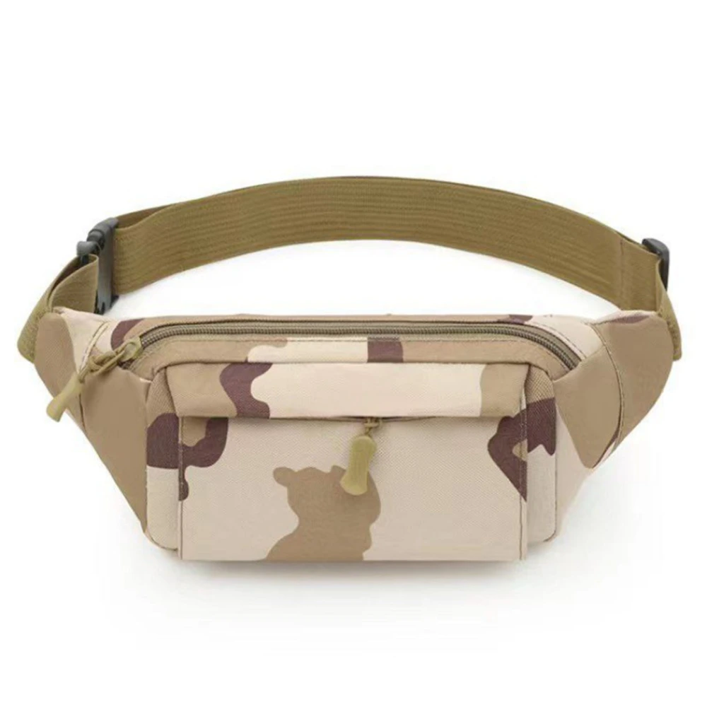 Outdoor Waist Pack Chest Bag Men Casual Adjustable Outdoor Sports Shoulder Messenger Bag for Hiking Khaki Camouflage Free Size