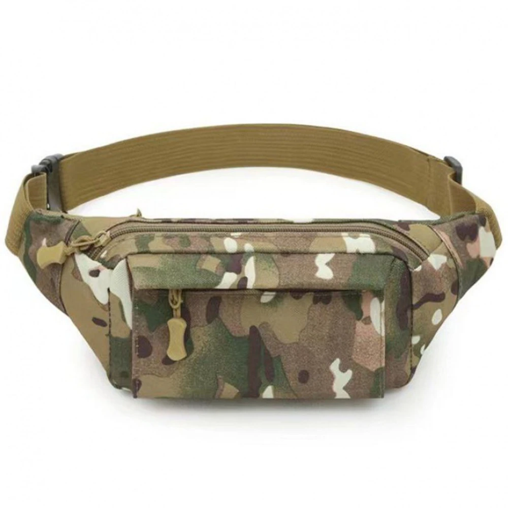 Outdoor Waist Pack Chest Bag Men Casual Adjustable Outdoor Sports Shoulder Messenger Bag for Hiking OD Green Camouflage Free Size