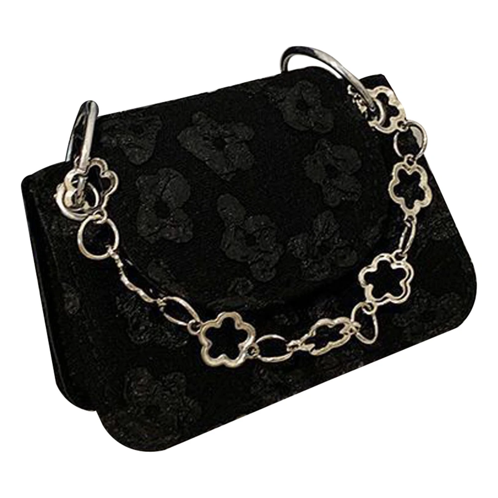 Summer Mini Chain Bag Trendy Fashion Single Shoulder Bag Portable Coin Purse Lipstick Earphone Organizer for Women Black Free Size