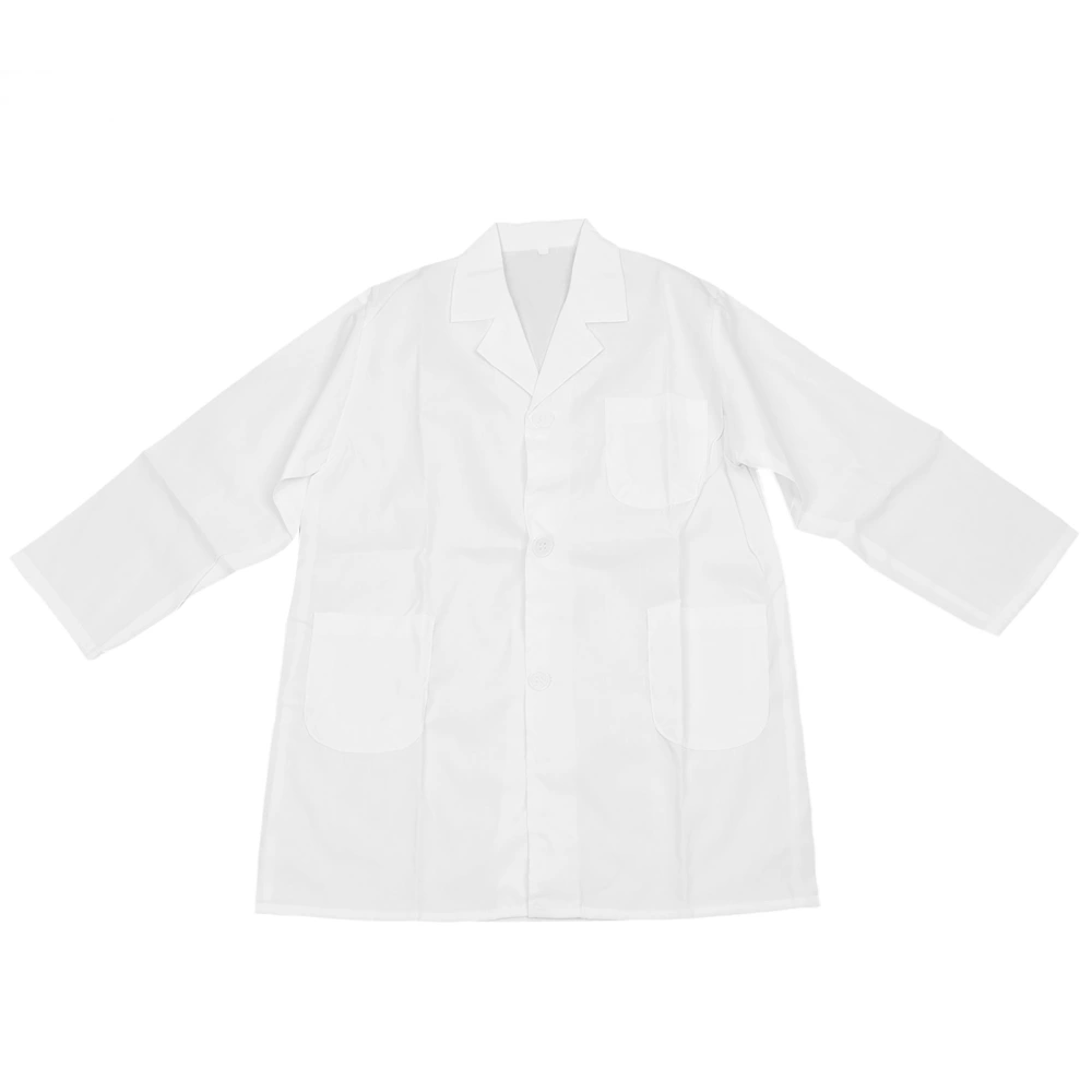 Kids Laboratory Coat White Scientist Doctor Role Play Costume for Experiment Training Show Performance White Thick Twill Line XL (140‑150)