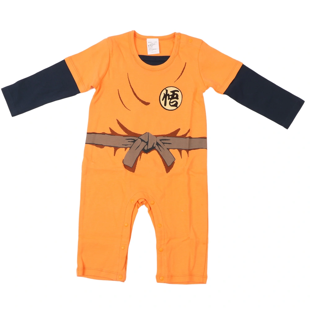 Baby Long Sleeve Crewneck Costume Jumpsuit Infant Cute Cartoon Cosplay Jumpsuit with Snap Fastener Cartoon Jumpsuit 66cm