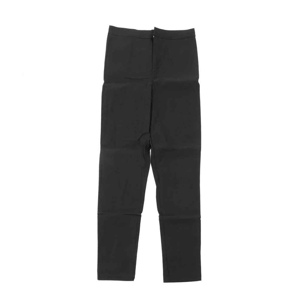 Women Long Pants High Waist Slim Fitting Soft Cotton Elastic Casual Pants for Daily Wear Black M