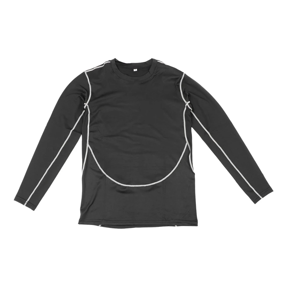 Men Compression Slimming Shirt High Elastic Long Sleeve Body Shaping Slimming Shirt for Sports Black M