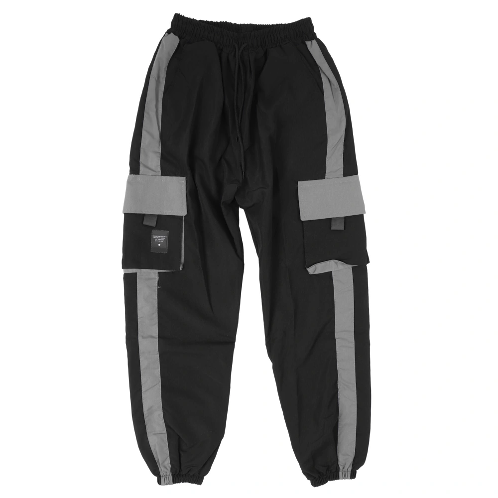 Men Joggers Loose Pants Casual Sweatpants Multi Pockets Fashion Comfortable for Training Workout Black L