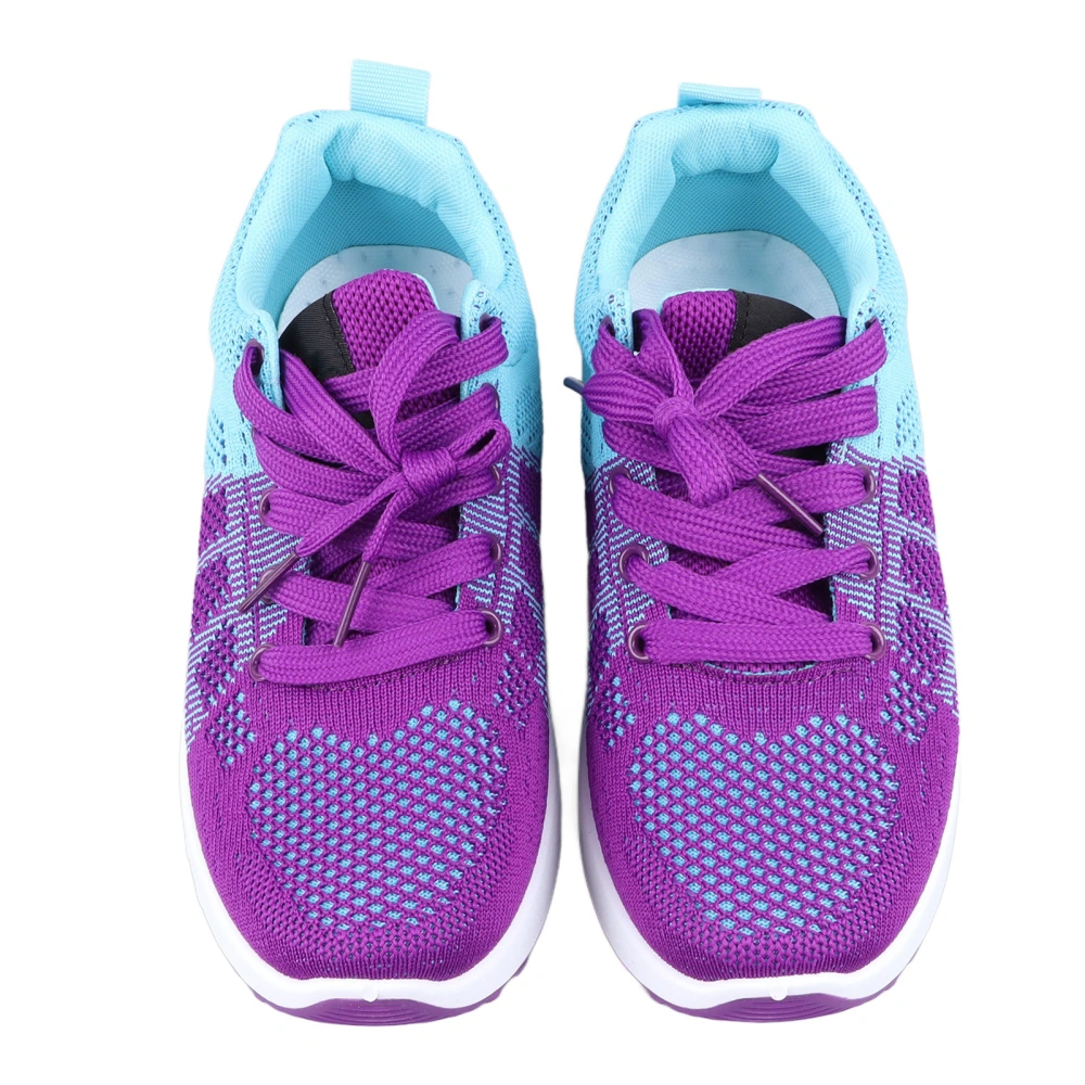 Casual Shoes Breathable Lightweight Comfortable Sports Walking Sneakers with Air Cushion for Running Fitness Purple 38