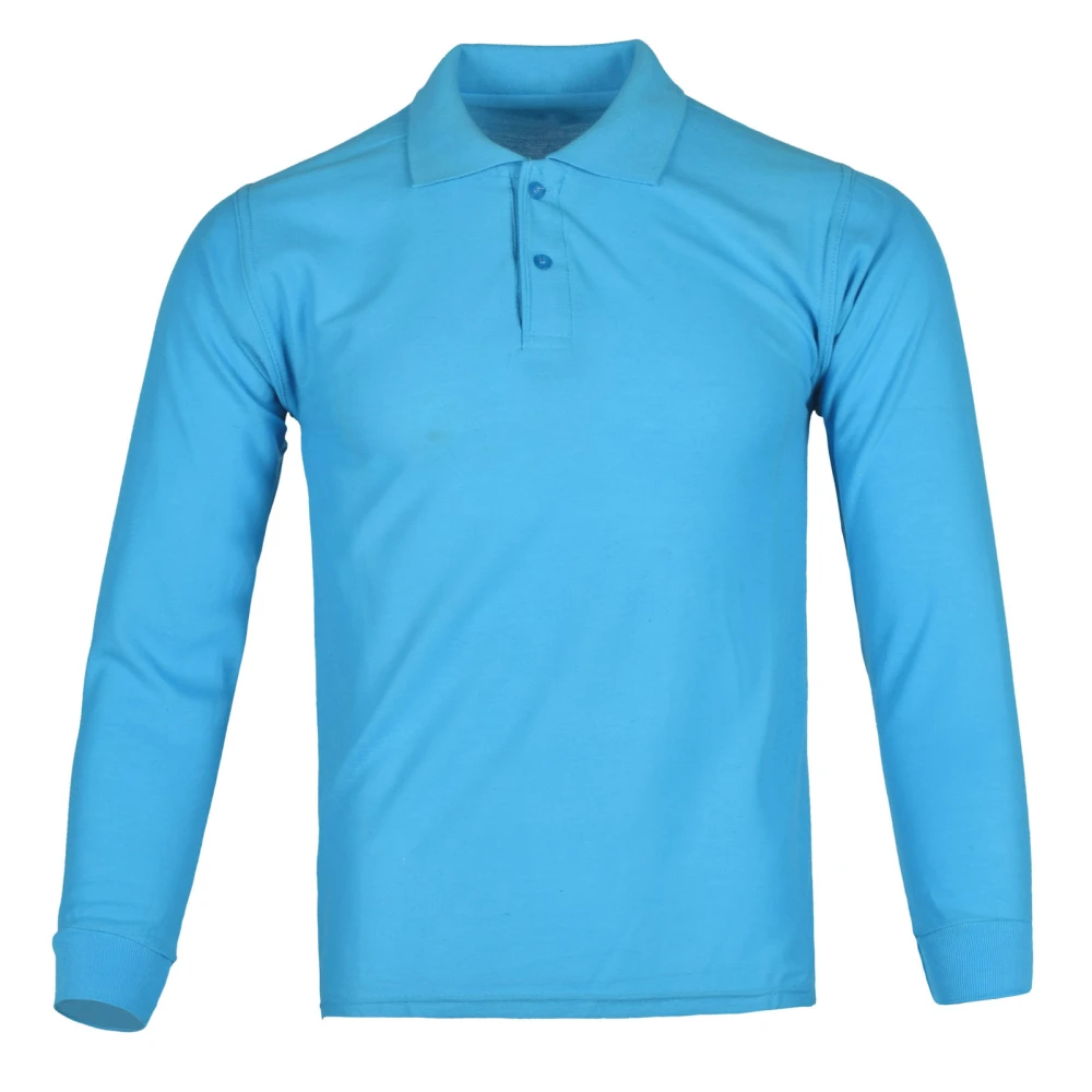 Shirt Pullover Long Sleeve Turn Down Collar Breathable Plain Shirt Top for Commuting Work Blue L