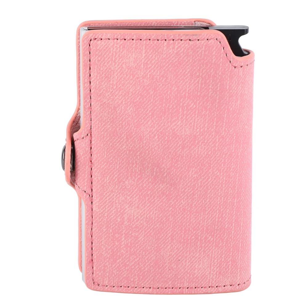 Pop Up Business Card Holder RFID Anti Theft Pop Up Wallet Slim Bank Card Storage Case Pink Small Size