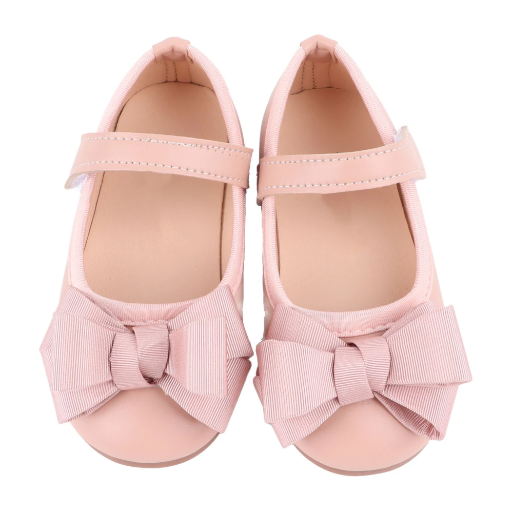 Girls PU Leather Shoes Prevent Slip Lightweight Comfortable Sweet Girls Cute Flats for Party Shopping Travel Pink 25