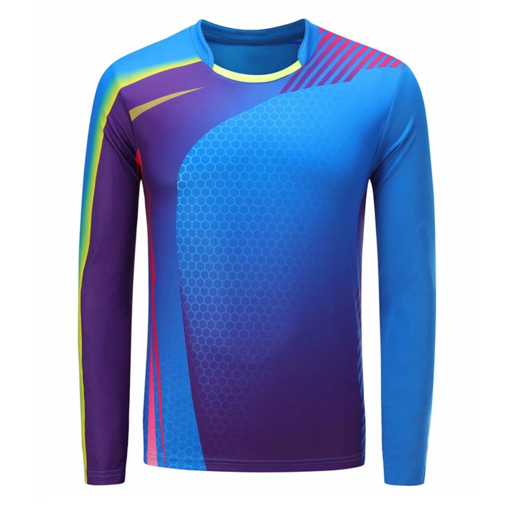 Man Quick Dry Sports Top Breathable Long Sleeve Soft Elastic Slim Fit Skin Friendly Sports Workout Shirt Man Blue Top XXL