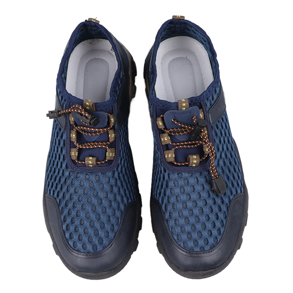 Men Mesh Shoes Breathable Lightweight Climbing Shoes Casual Outdoor Anti Slip Sneaker for Summer Blue 42