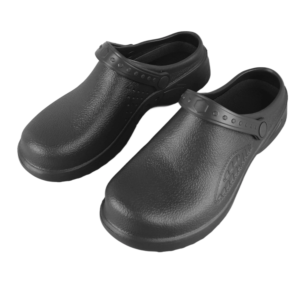 Man Woman Work Shoes Slipless Pure Color Fashion Leisure Work Shoes for Kitchen Hotel Black 37