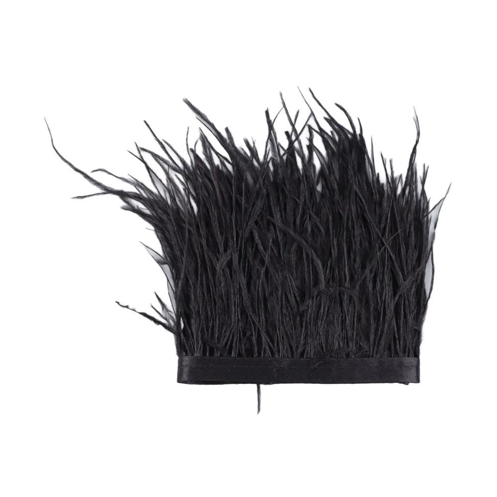 Feather Trim Fringe Craft Clothes Accessories Costumes Decoration for DIY Dress Sewing Black