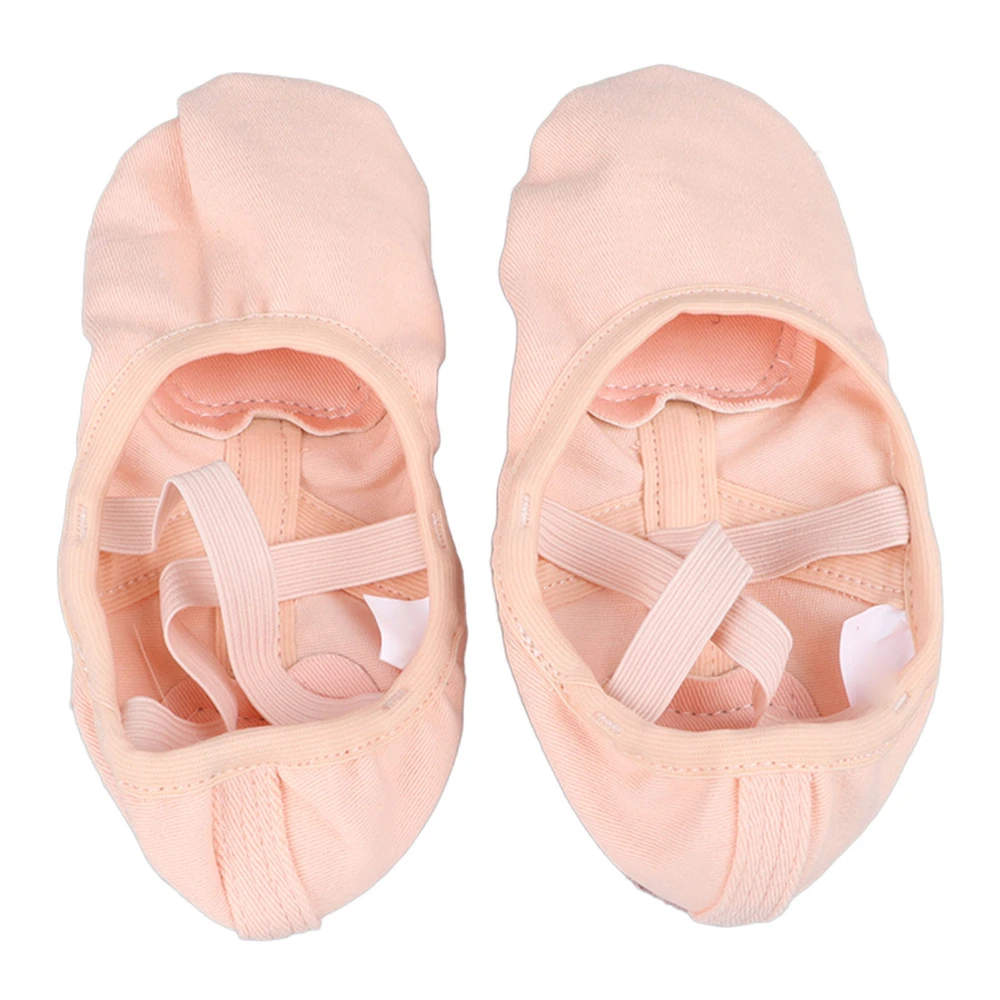 Kid Girl Ballet Slippers Soft Elastic Breathable Toddler Children Dance Shoes for Stage Performance Flesh Color 32