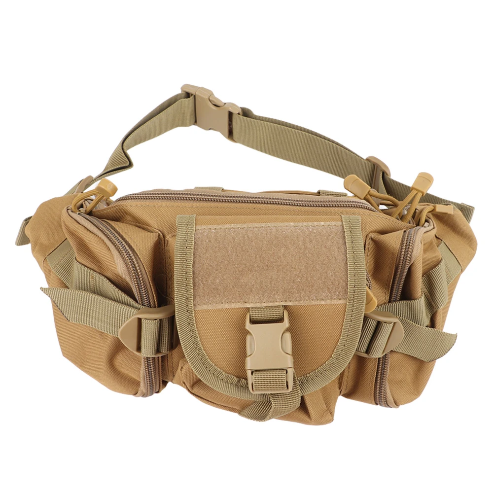 Man Waist Bag Waterproof Large Capacity Multi Functional Male Waist Bag for Outdoor Fishing Khaki Free Size