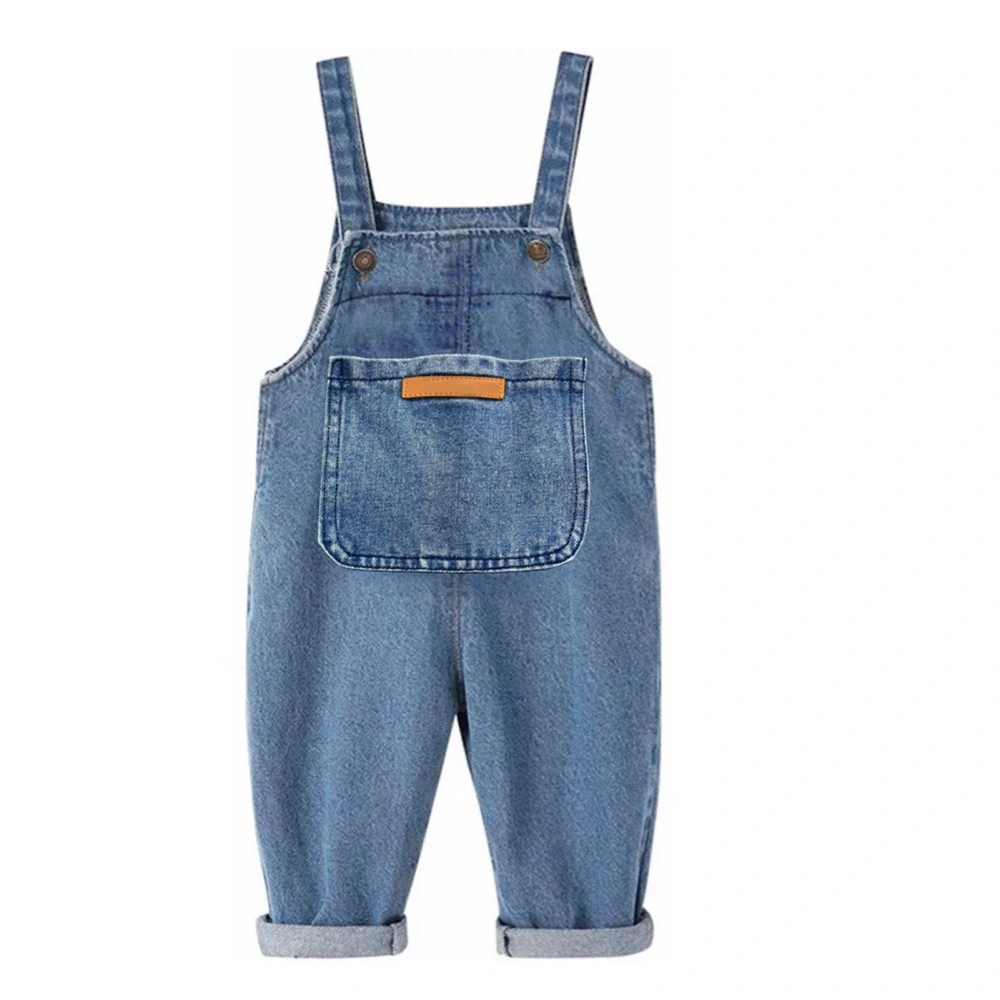 Infant Overalls with Pockets for Kids Wide Leg Loose Soft Fashionable Cute Baby Overalls for Outdoor Activity Blue 80cm/31.5in