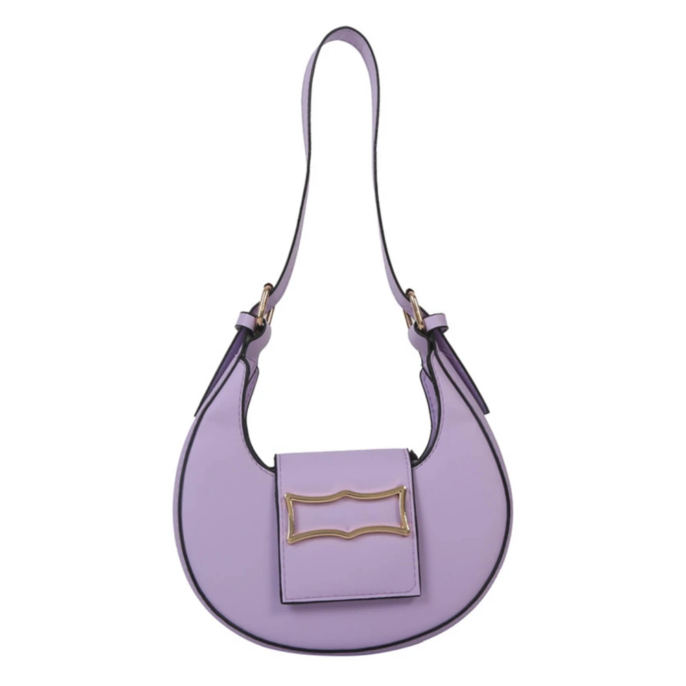 PU Shoulder Bag Fashionable Soft Bend Resistant Lady Handbag Women Bag for Summer Traveling Purple Free Size