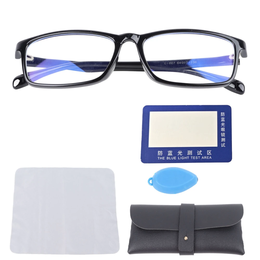 Blue Light Blocking Glasses TR90 Frame Computer Glasses with Test Paper and Lamp for Gaming Reading 5pcs Set