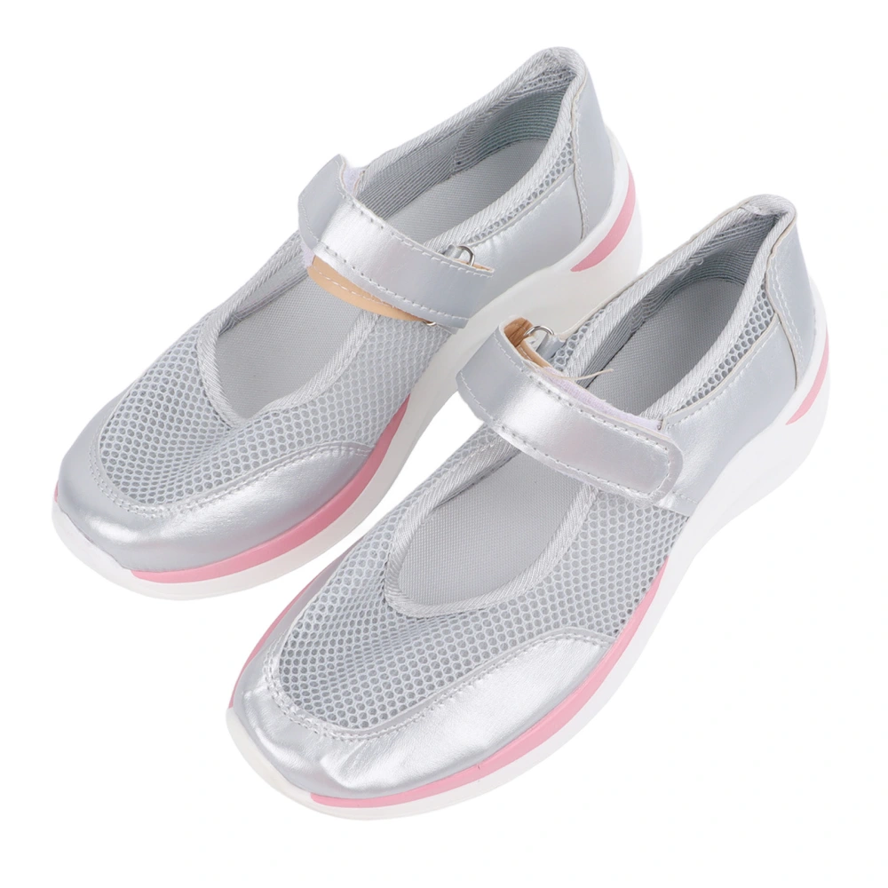 Women Slip On Sneakers Breathable Mesh Slip Resistant Casual Platform Walking Shoes Floral 40