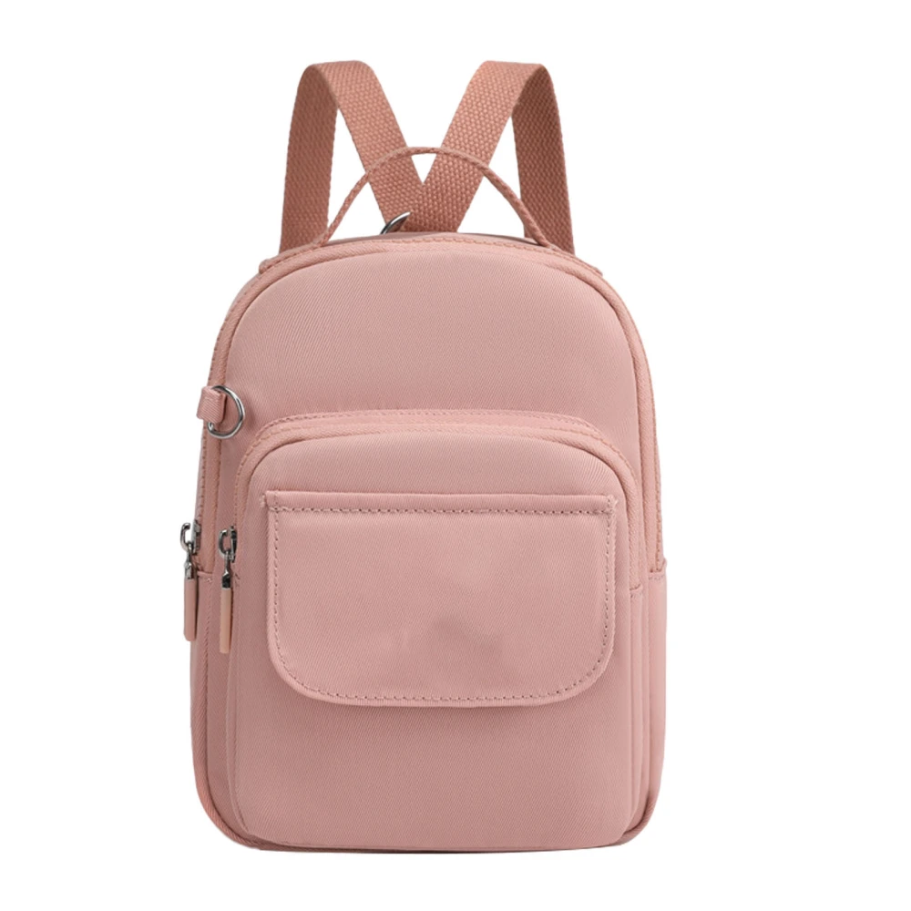 Woman Small Backpack Nylon Mini Shoulder Messenger Bag Multi Functional Large Capacity Multi Layer Waterproof Bag Pink Free Size