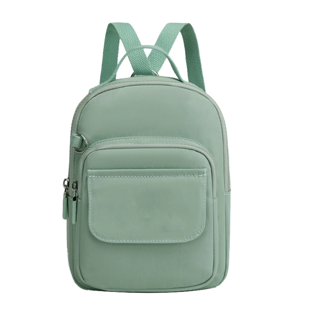 Woman Small Backpack Nylon Mini Shoulder Messenger Bag Multi Functional Large Capacity Multi Layer Waterproof Bag Green Free Size