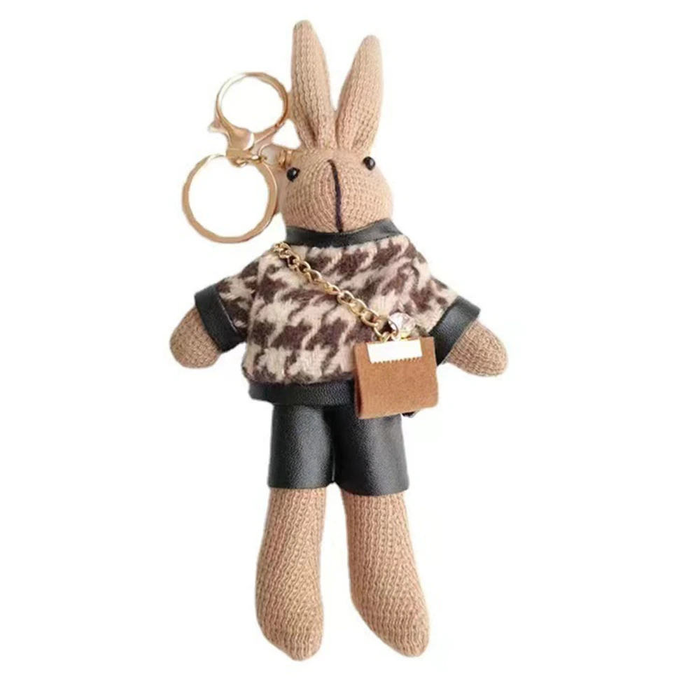 Plush Rabbit Keychain Multifunctional Fashionable Cute Portable Stuffed Animal Ornaments Pendant