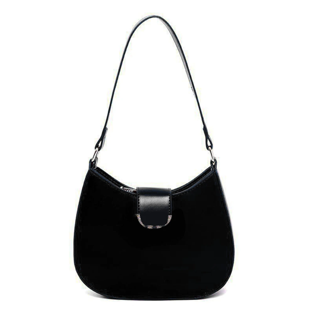 Women Shoulder Bag All Matched Style Handbag Simple Fashion Messenger Underarm Bag Black Free Size