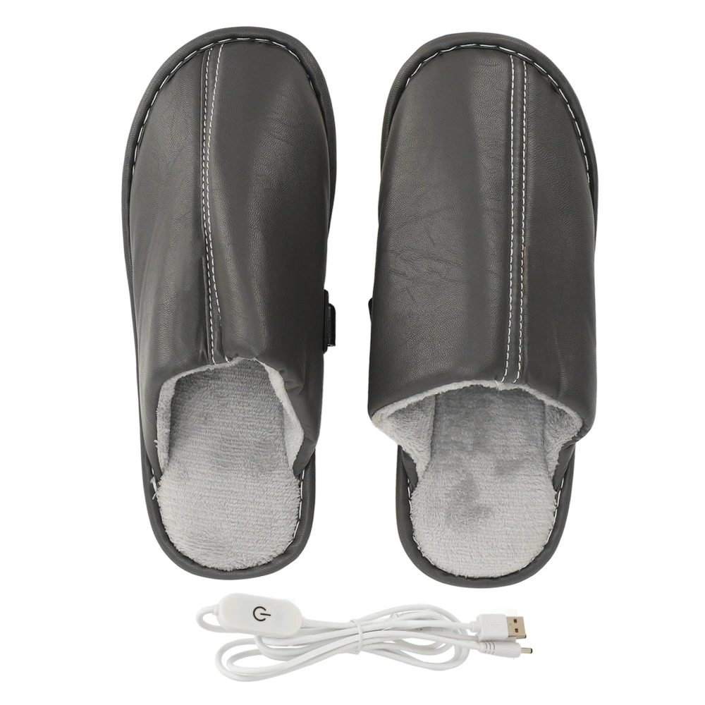 Electric Heated Slippers USB Men's Electric Heating Slippers 3 Gears for Winter Cold Weather Size 44‑45