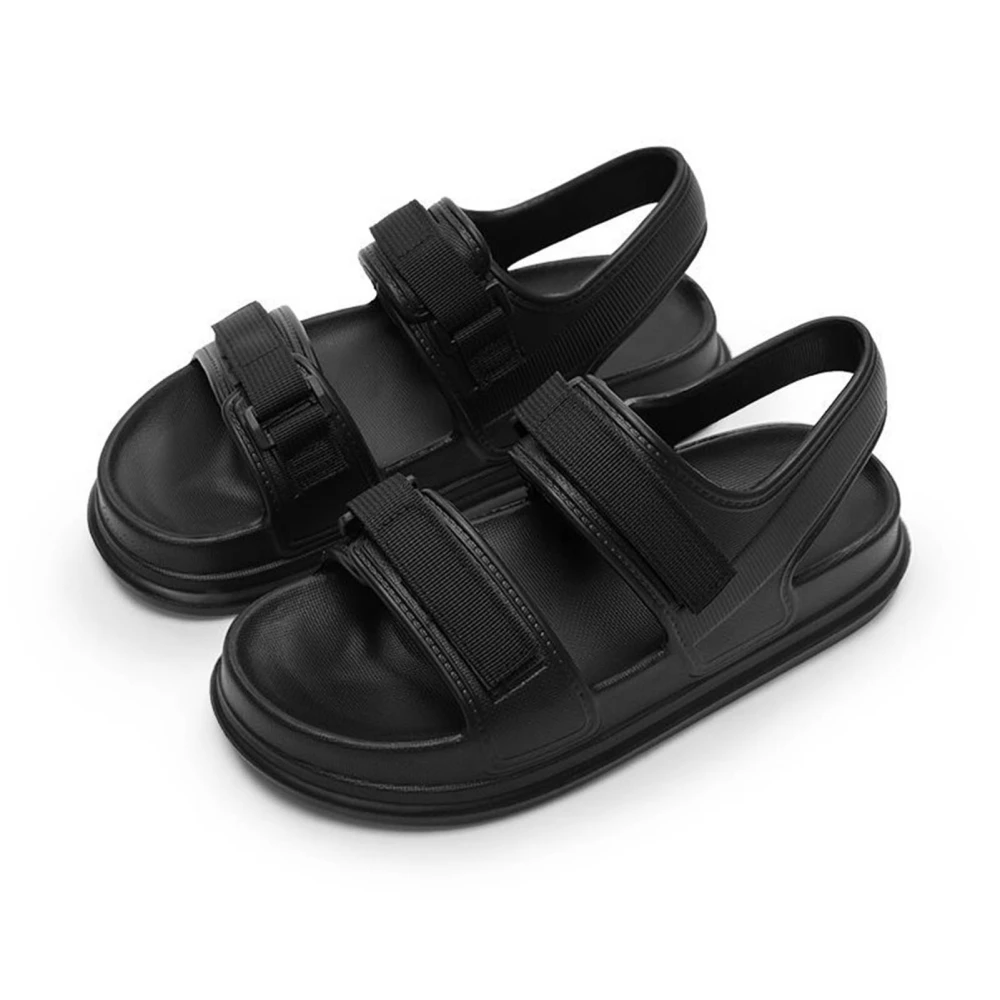 Women Thick Sole Sandal Prevent Slip Soft Comfortable Fashionable Casual EVA Beach Sandal for Summer Black 38