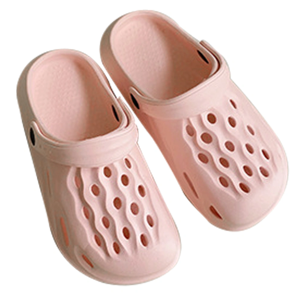 Closed Toe Sandal Hollow Out Holes High Elasticity Prevent Slip Summer Casual Gardening Shoes 36 Pink