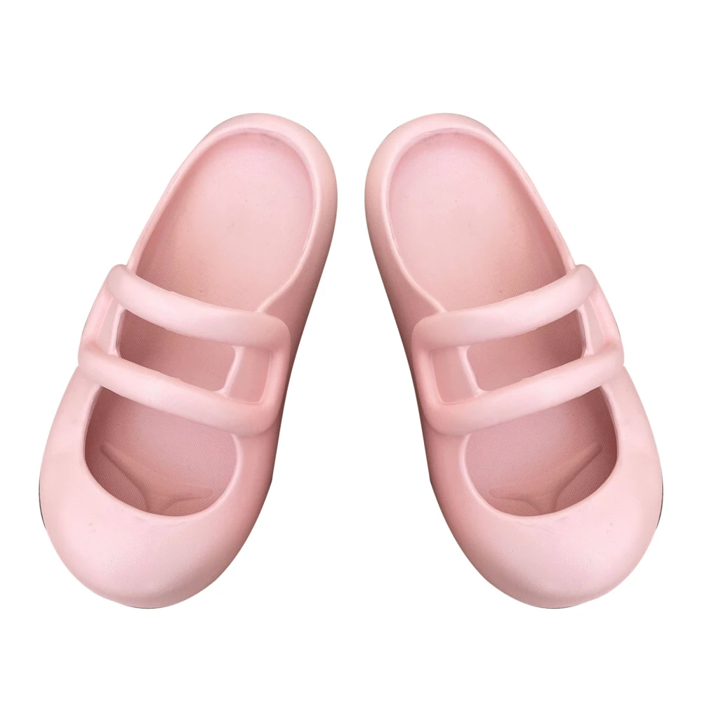 Women Closed Toe Slippers Soft Flexible Pure Color EVA Round Head Thick Sole Women Platform Slide Sandals Watermelon Red 38-39