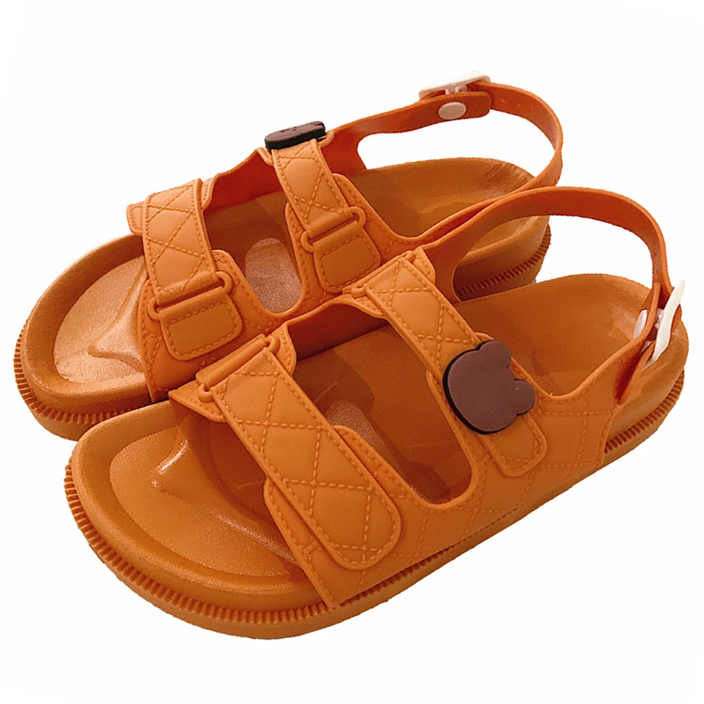 Women Open Toe Sandals Adjustable Ankle Strap Casual Slip Resistant Platform Summer Sandals Orange 38