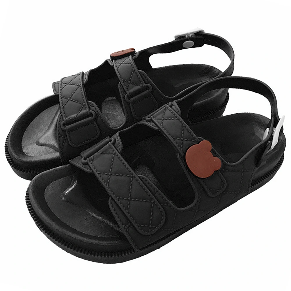 Women Open Toe Sandals Adjustable Ankle Strap Casual Slip Resistant Platform Summer Sandals Black 38