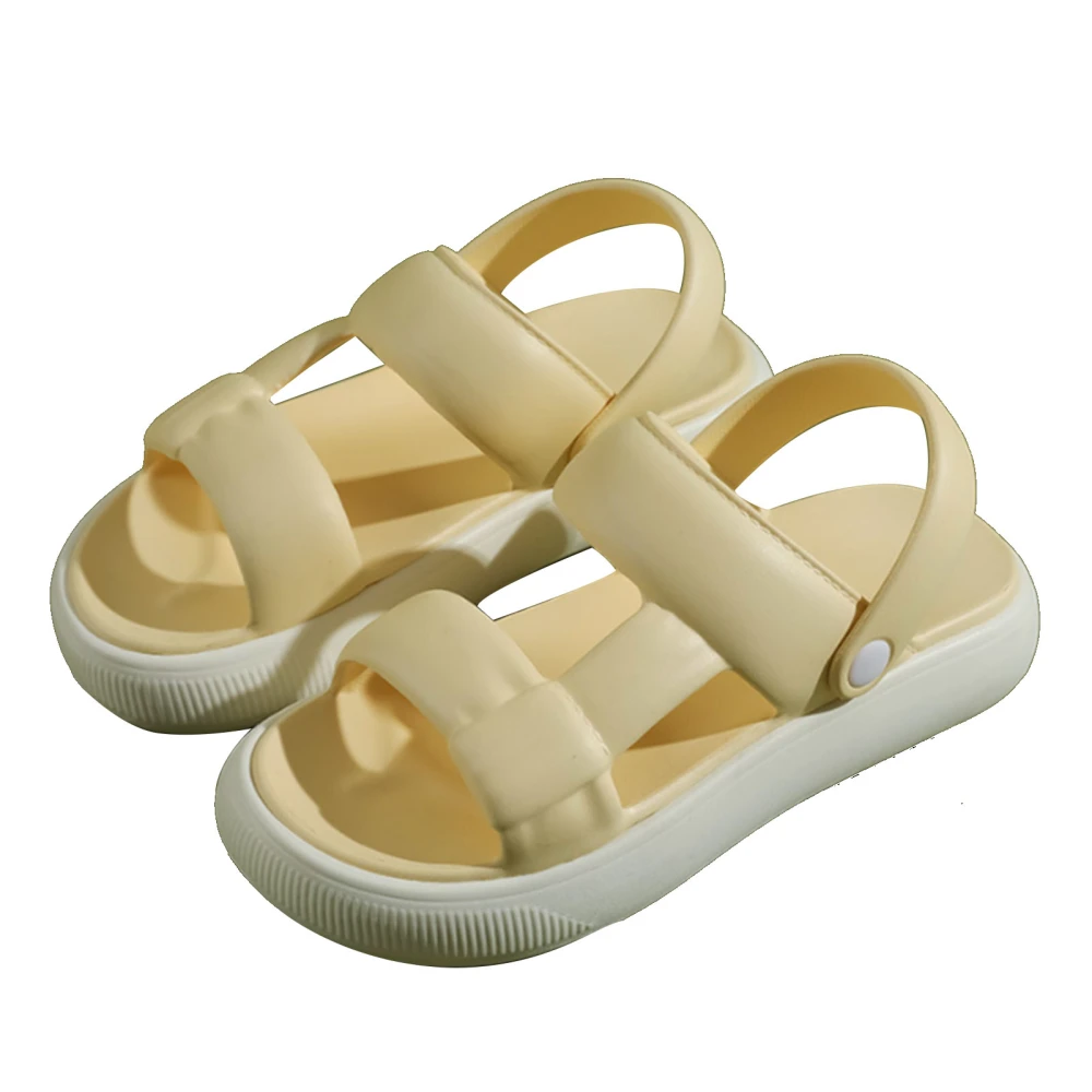 Women Platform Slippers Open Toe Dual Purpose Antislip Sole Summer Sandals for Beach Pool Outdoor Work 36-37 Yellow