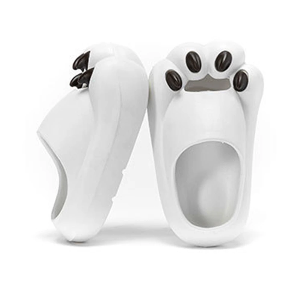 Slipper Lovely Bear Paw Design Comfortable Quick Drying Breathable Skidproof Women Men Sandal for Home Bedroom White Size 39