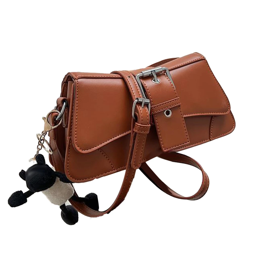 Messenger Bag Women Retro Style Shoulder Bag Niche Design All Match Stylish Handbag Brown Free Size