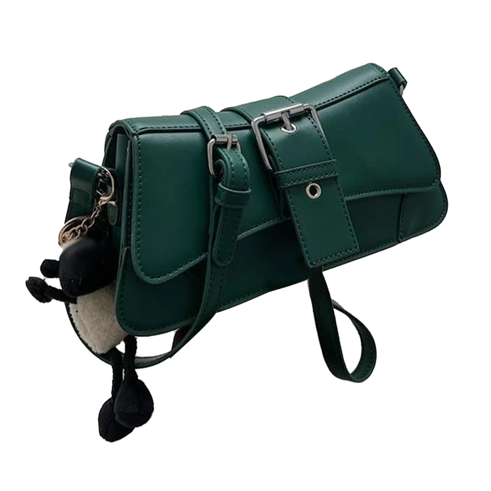 Messenger Bag Women Retro Style Shoulder Bag Niche Design All Match Stylish Handbag Green Free Size