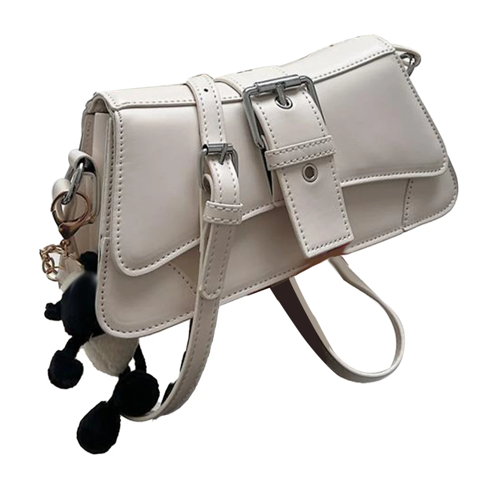 Messenger Bag Women Retro Style Shoulder Bag Niche Design All Match Stylish Handbag White Free Size