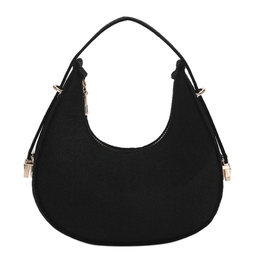 Women Single Shoulder Bag Fashionable Retro Ladies Shoulder Underarm Bag for Spring Black Free Size