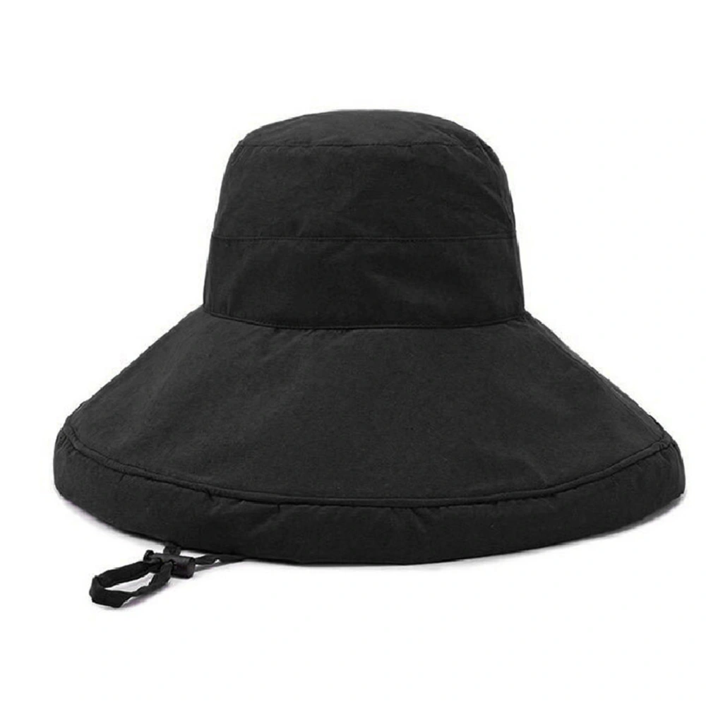 Fishing Hat Wide Brim Sun Protection Stylish Foldable Portable Outdoor Hat for Summer Black