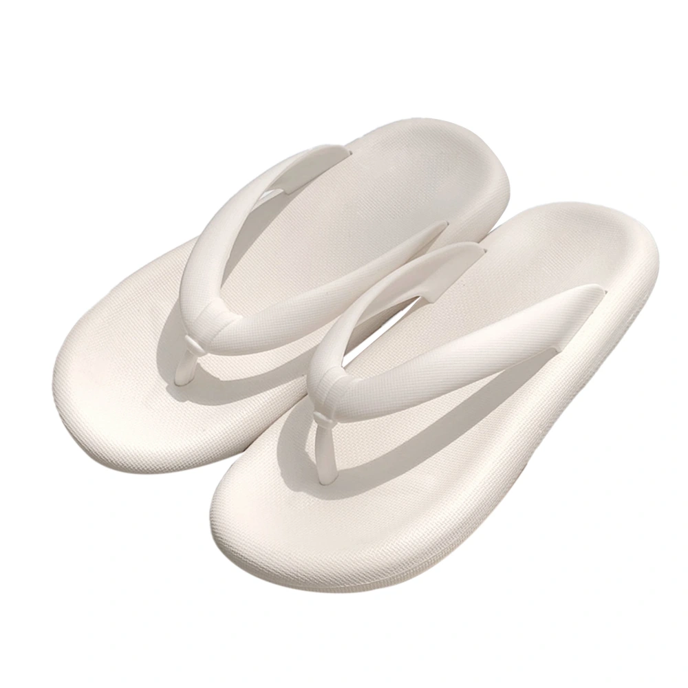 Women Flip Flops Soft Sole Antislip Wear Resistant Comfortable Summer Sandals for Beach Daily Pool Milky White 38‑39 (for Feet of 37‑38)