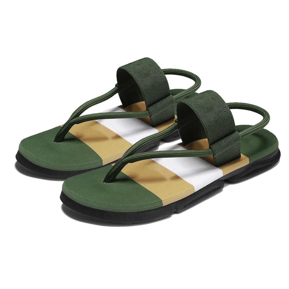 Men Flip Flop Dual Wear Prevent Slip PVC Thick Sole Beach Slip On Sandal for Summer OD Green 43