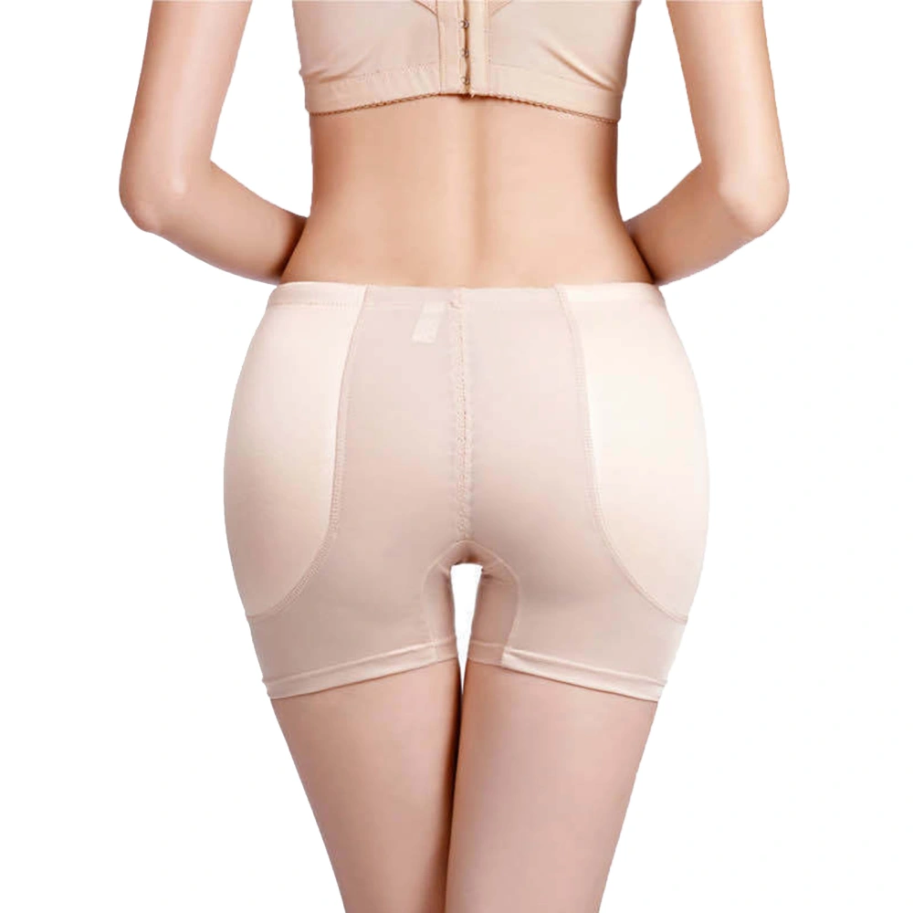 Hip Up Padded Enhancer for Women Seamless Plump Crotch Stretchy Breathable Butt Padded Underwear Skin Color L