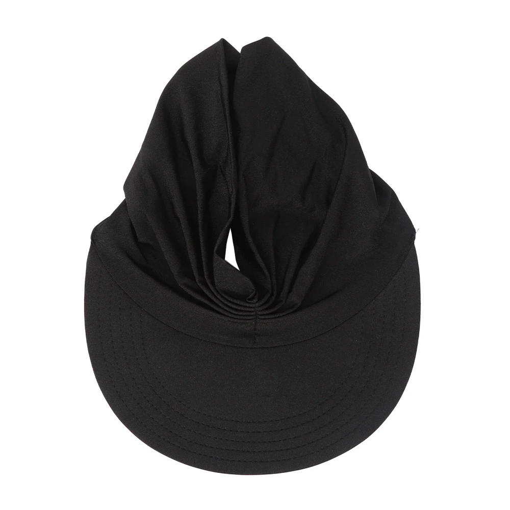 Empty Top Hat 56‑65cm Black Breathable Elastic Summer Wide Brim Hat for Sun Protection