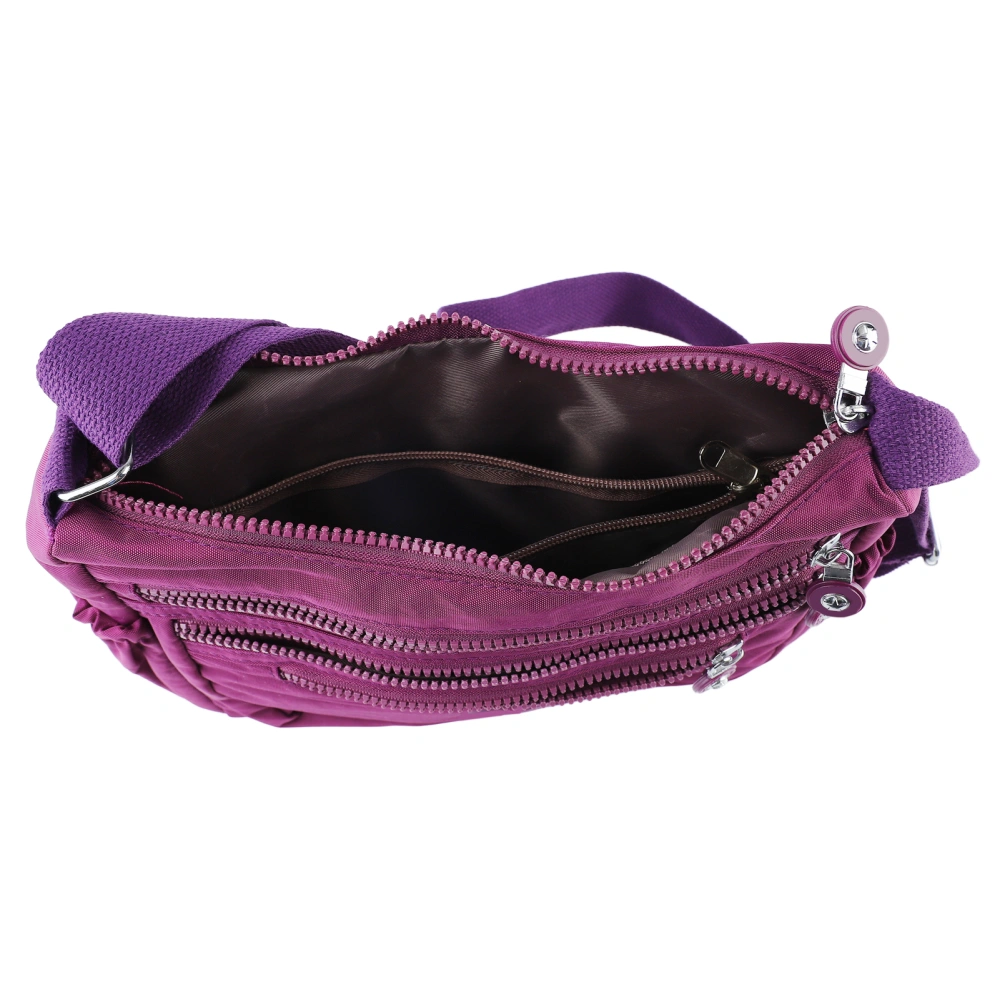 Casual Nylon Shoulder Hand Bag Large Capacity Waterproof Purse Bag with Adjustable Strap for Women Purple Average Size