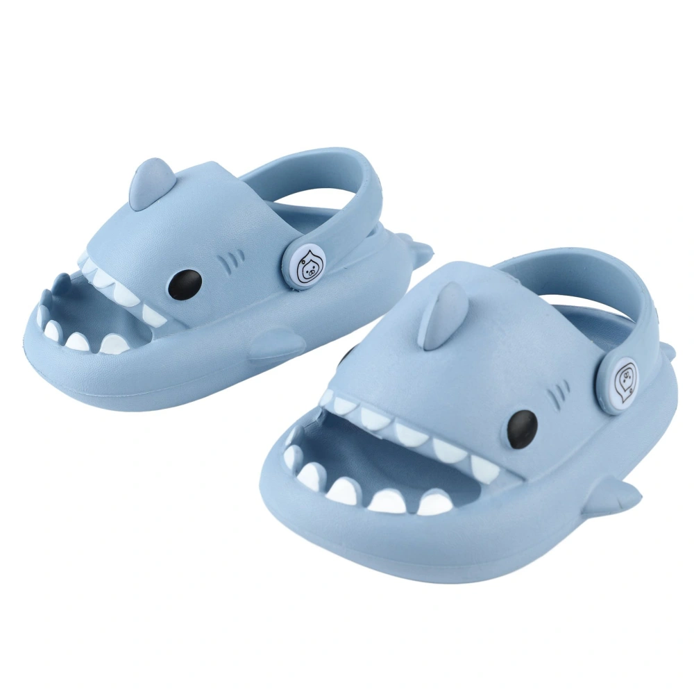 Kid Cute Cartoon Animal Shaped Open Toe Sandals Boys Girls Waterproof Soft Thick Soled Slippers Slides Haze Blue 5.5in