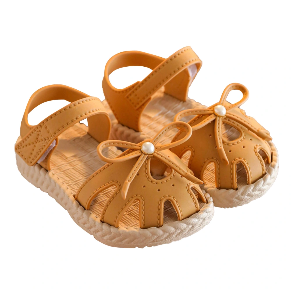 Little Girls Sandals Soft Antislip Sole Closed Toe Cute Lightweight Little Kid Summer Shoes Brown About 13CM in 21 Yards