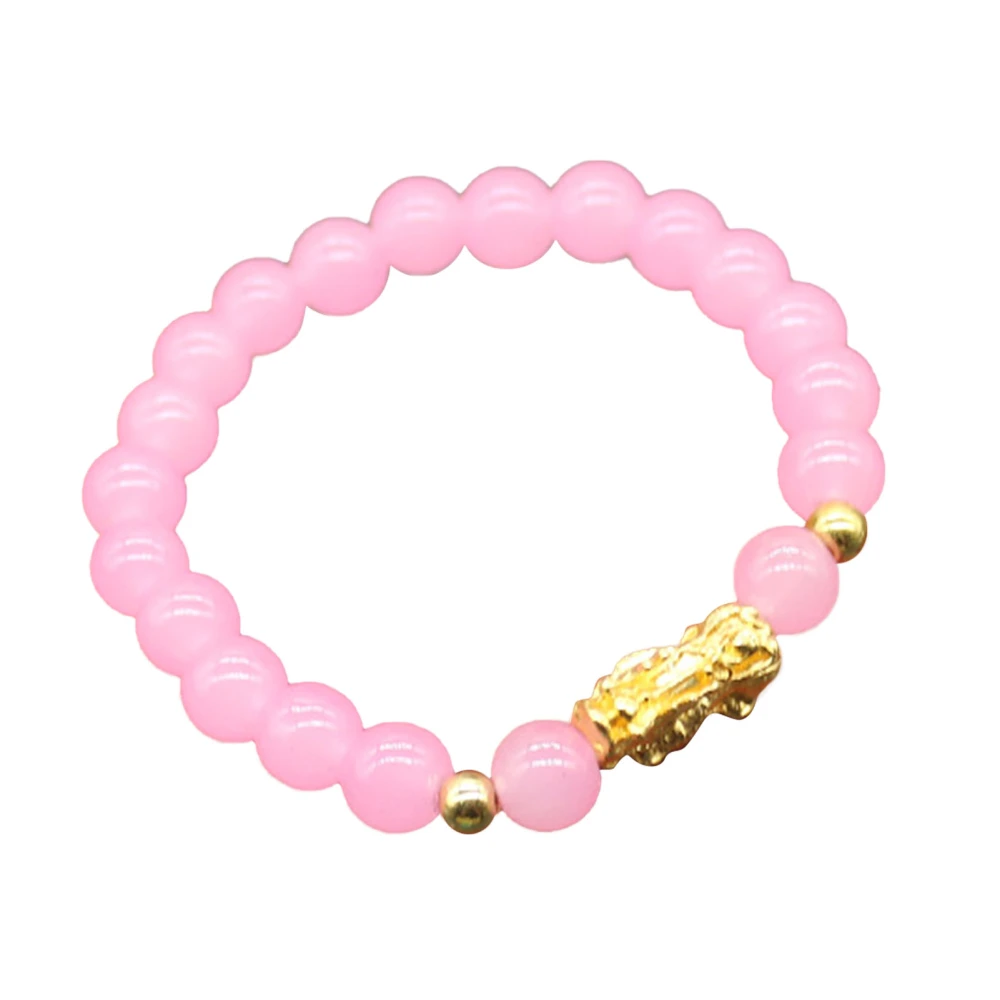 Beaded Bracelet Easy Match Fine Workmanship Stylish Jewelry Bracelet for Meditation Gift Pink