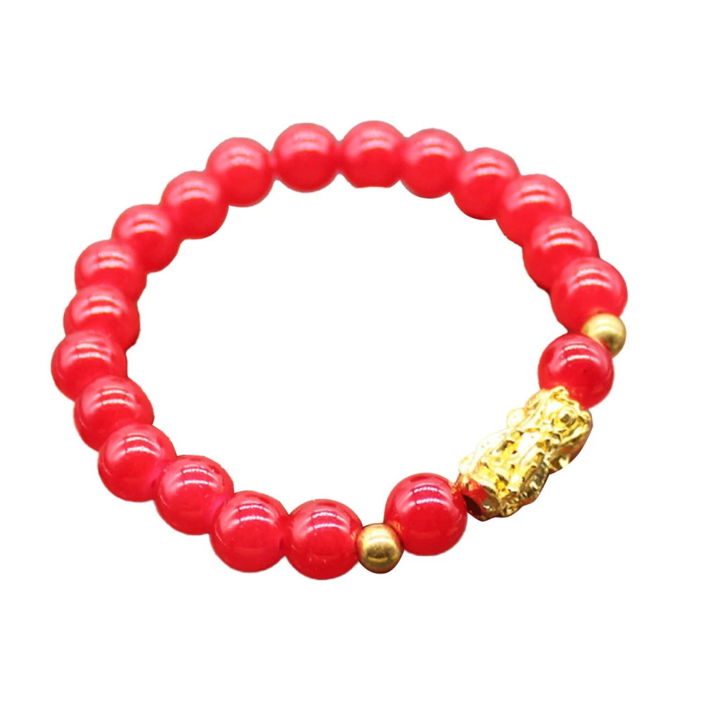 Beaded Bracelet Easy Match Fine Workmanship Stylish Jewelry Bracelet for Meditation Gift Red