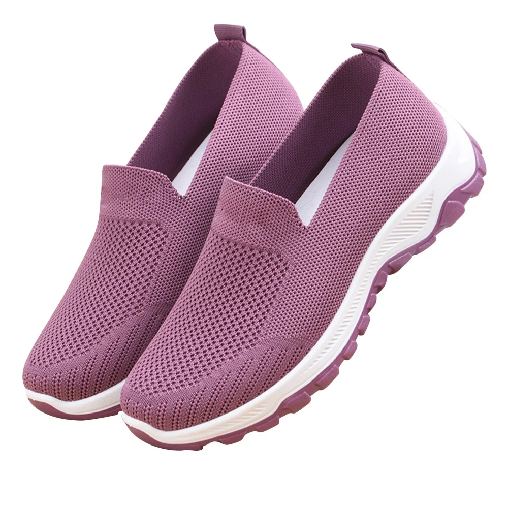 Women Slip On Shoes Flat Soft Sole Prevent Slip Lightweight Breathable Fashionable Lady Casual Sneakers for Sports Purple 40